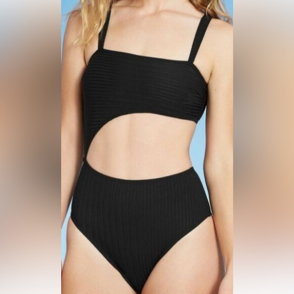 Cutout swimsuit.